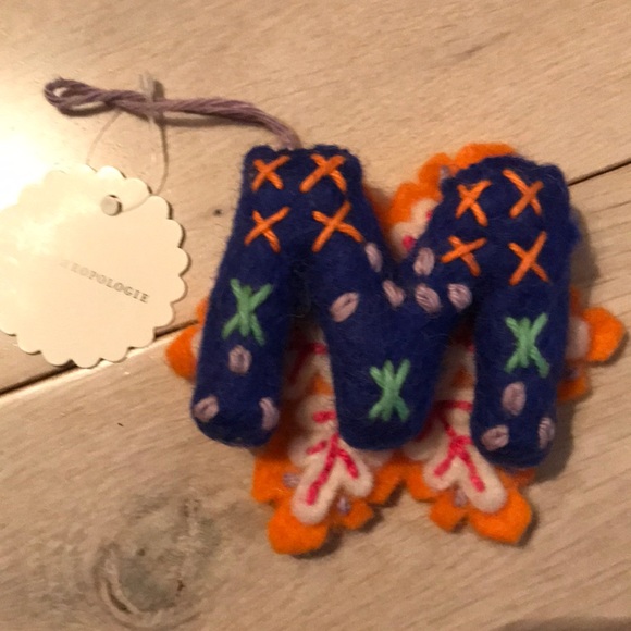 Anthropologie Deck The Halls Monogram Ornament “M” NWT - Picture 2 of 4
